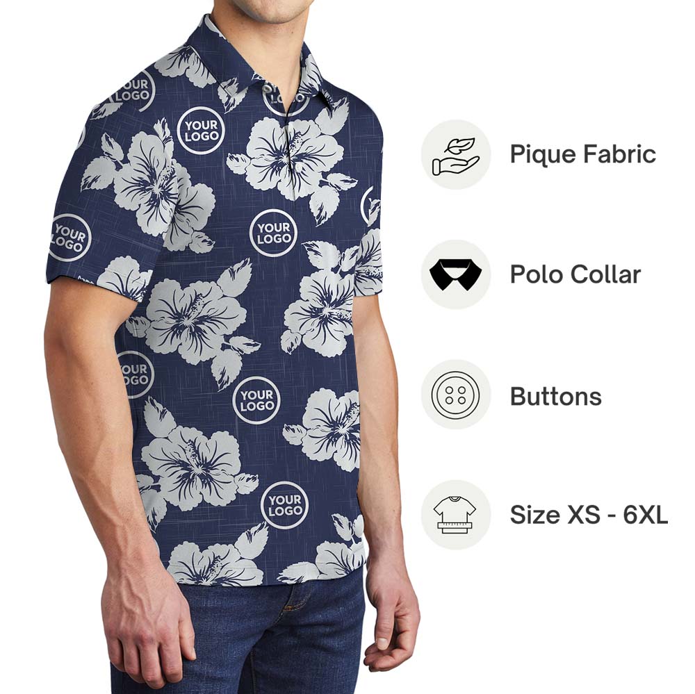 Men And Women Navy Polo Shirt With Custom Logo