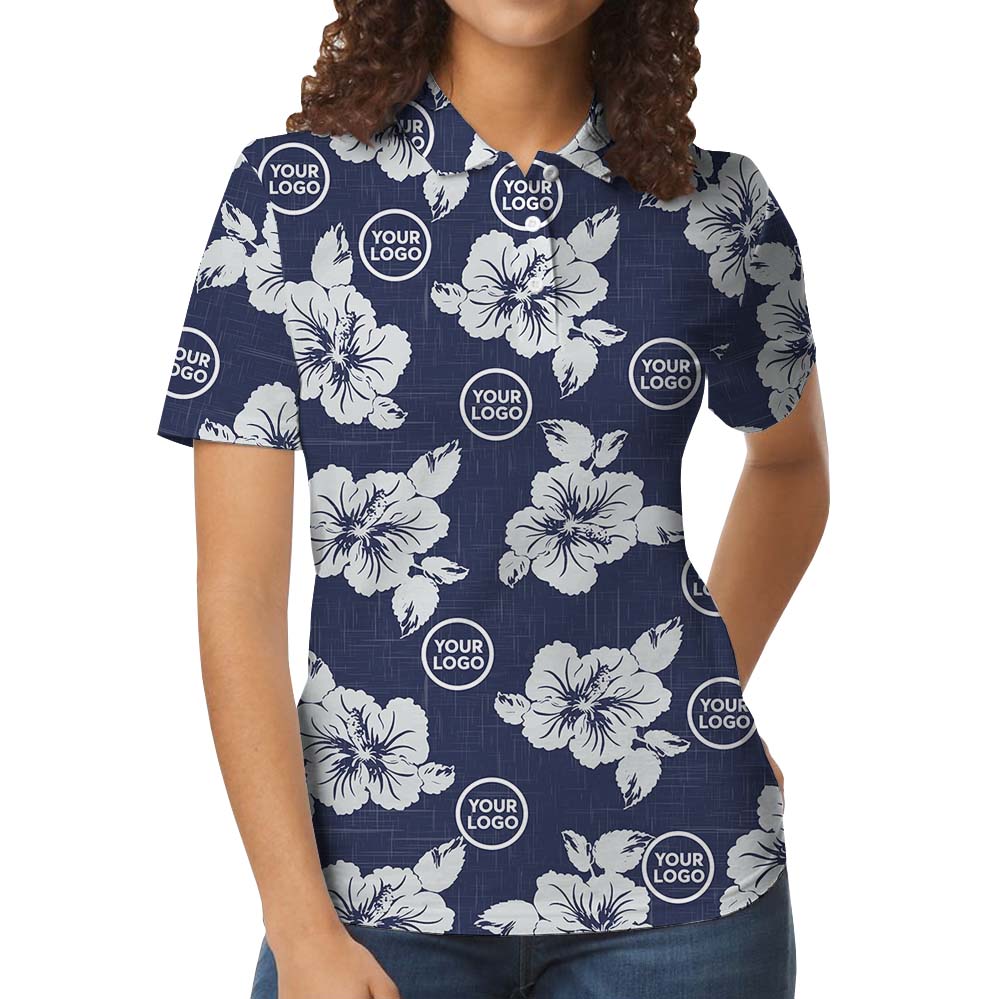 Men And Women Navy Polo Shirt With Custom Logo