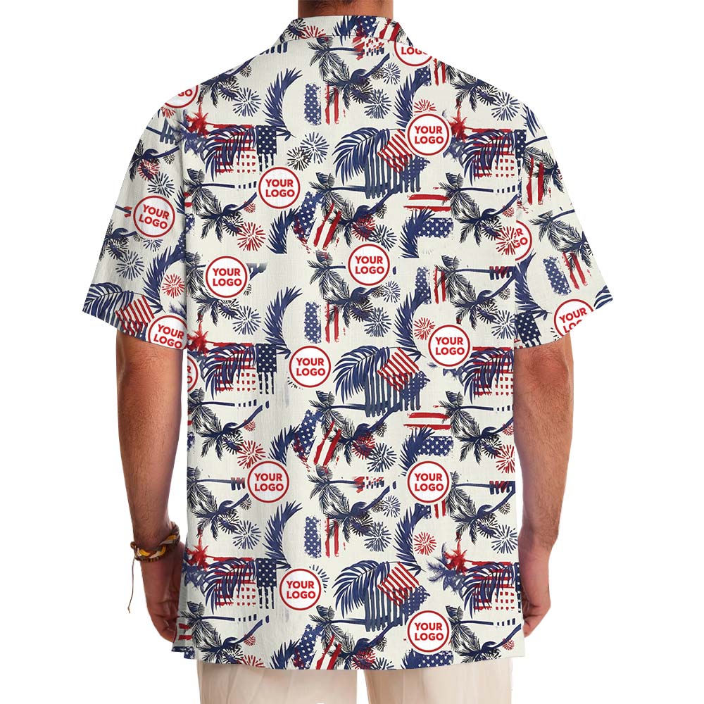 Custom Logo Or Face Patriotic Beach Hawaiian Shirt