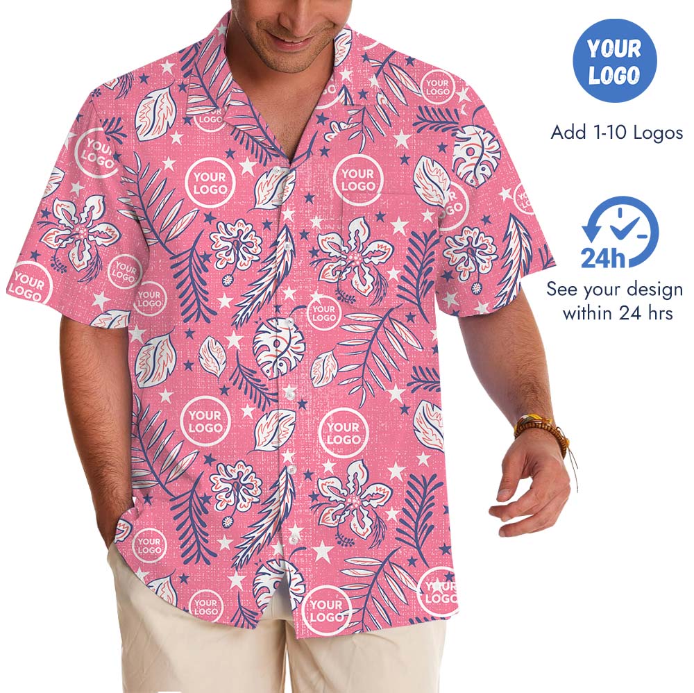 Vintage Vibes Pink Hawaiian Shirt With Custom Face