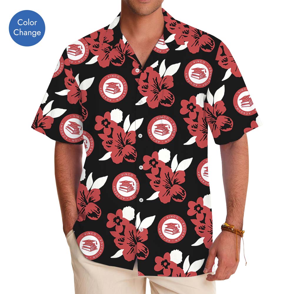 Custom Floral Hawaiian Shirt For Red Logo - variant image 1