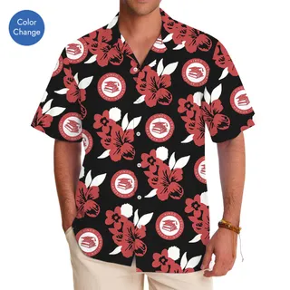 Custom Floral Hawaiian Shirt For Red Logo