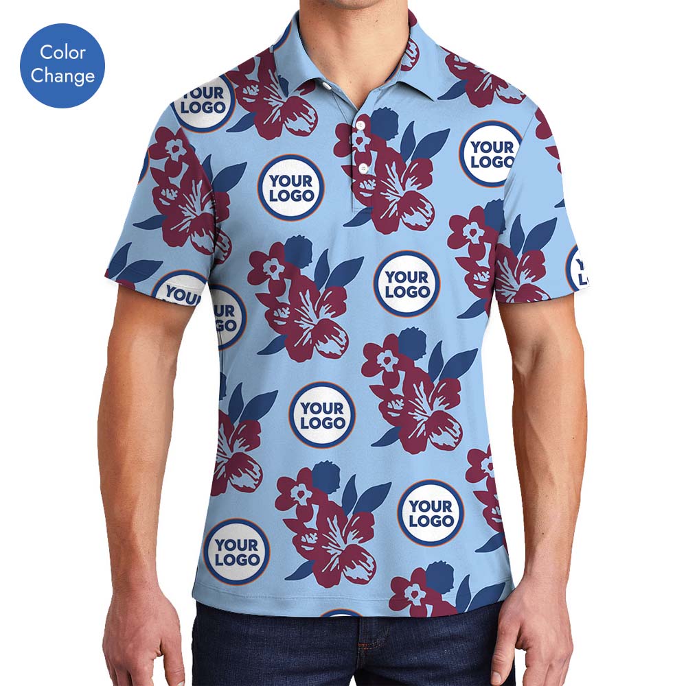 Custom Logo And Color Floral Polo Shirt For Branding - variant image 1