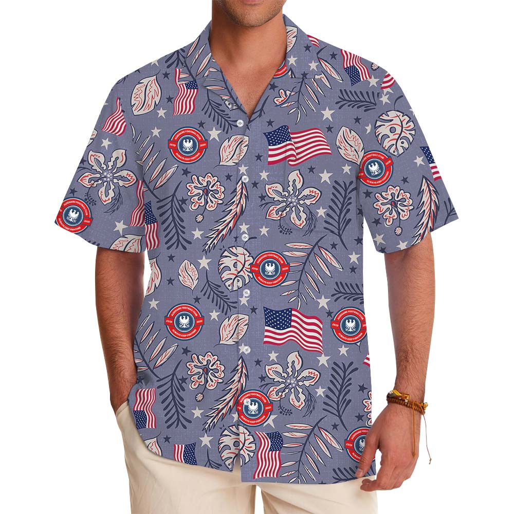 Patriotic Aloha Shirt With Your Custom Logo - variant image 1