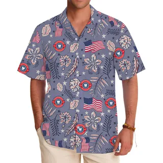 Patriotic Aloha Shirt With Your Custom Logo