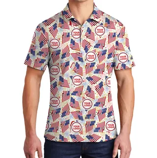 American Pride Firework Polo Shirt With Custom Logo