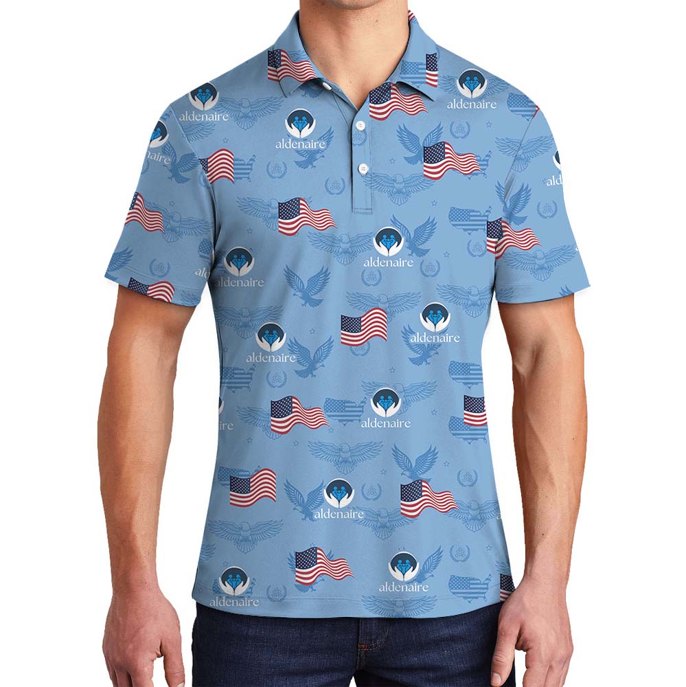 Independent Day Blue Polo Shirt With Custom Logo - variant image 1