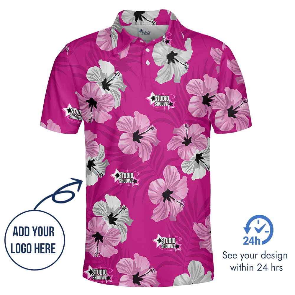 Vivid Pink Polo Shirt With Custom Logo