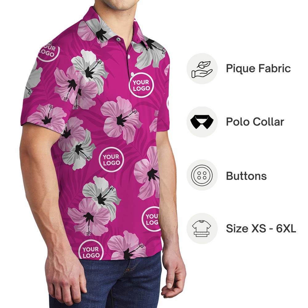 Vivid Pink Polo Shirt With Custom Logo