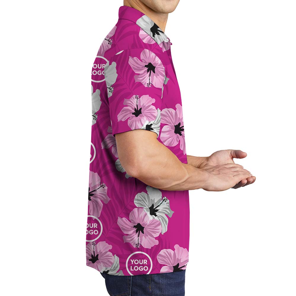 Vivid Pink Polo Shirt With Custom Logo