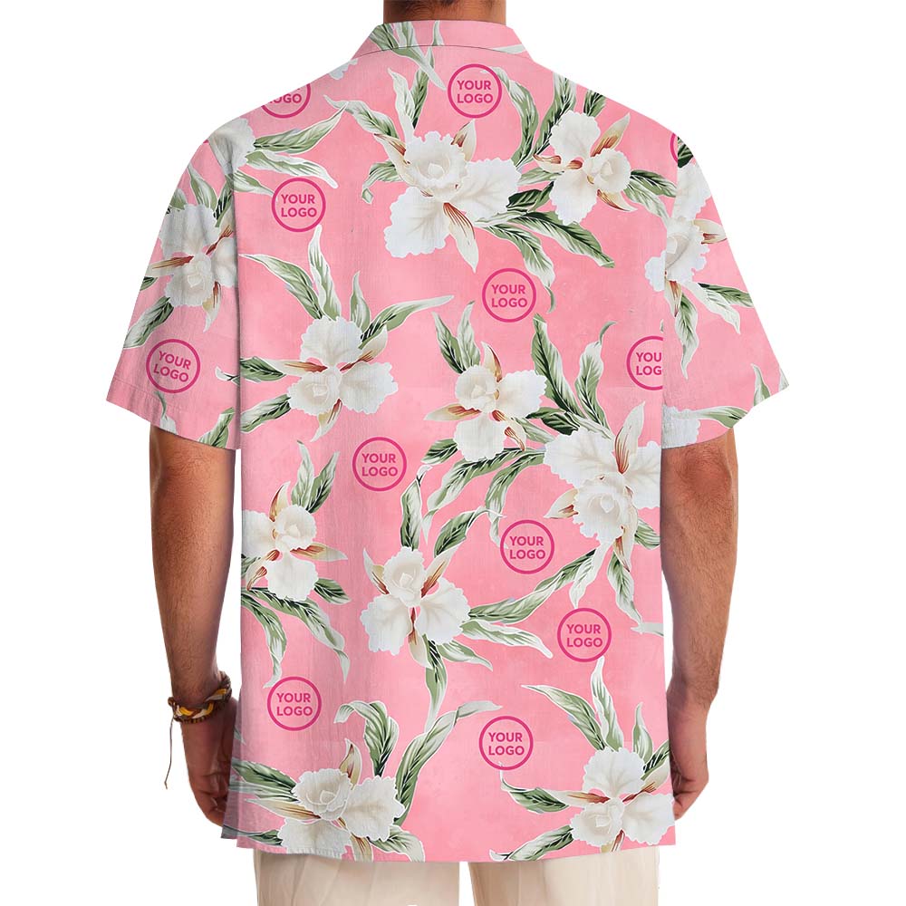 Vintage Pink Hawaiian Shirt With Your Own Logos