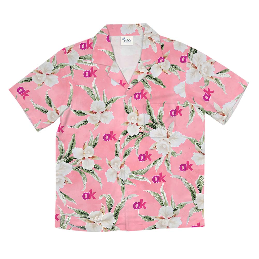 Vintage Pink Hawaiian Shirt With Your Own Logos