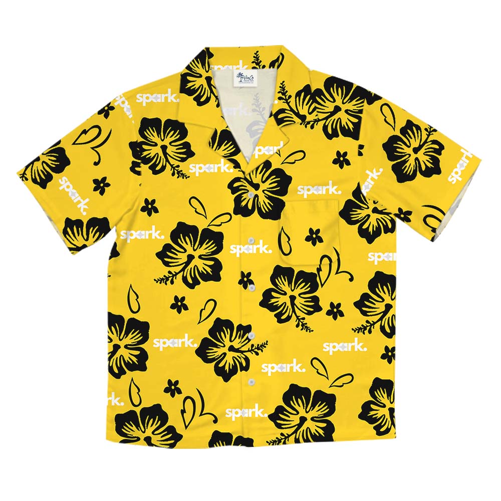 Custom Logo Or Face Button Up Shirt In Yellow