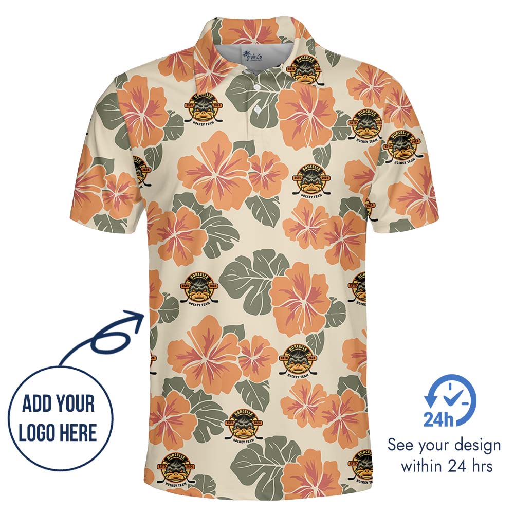 Personalized Logo Orange Polo Shirt For Group