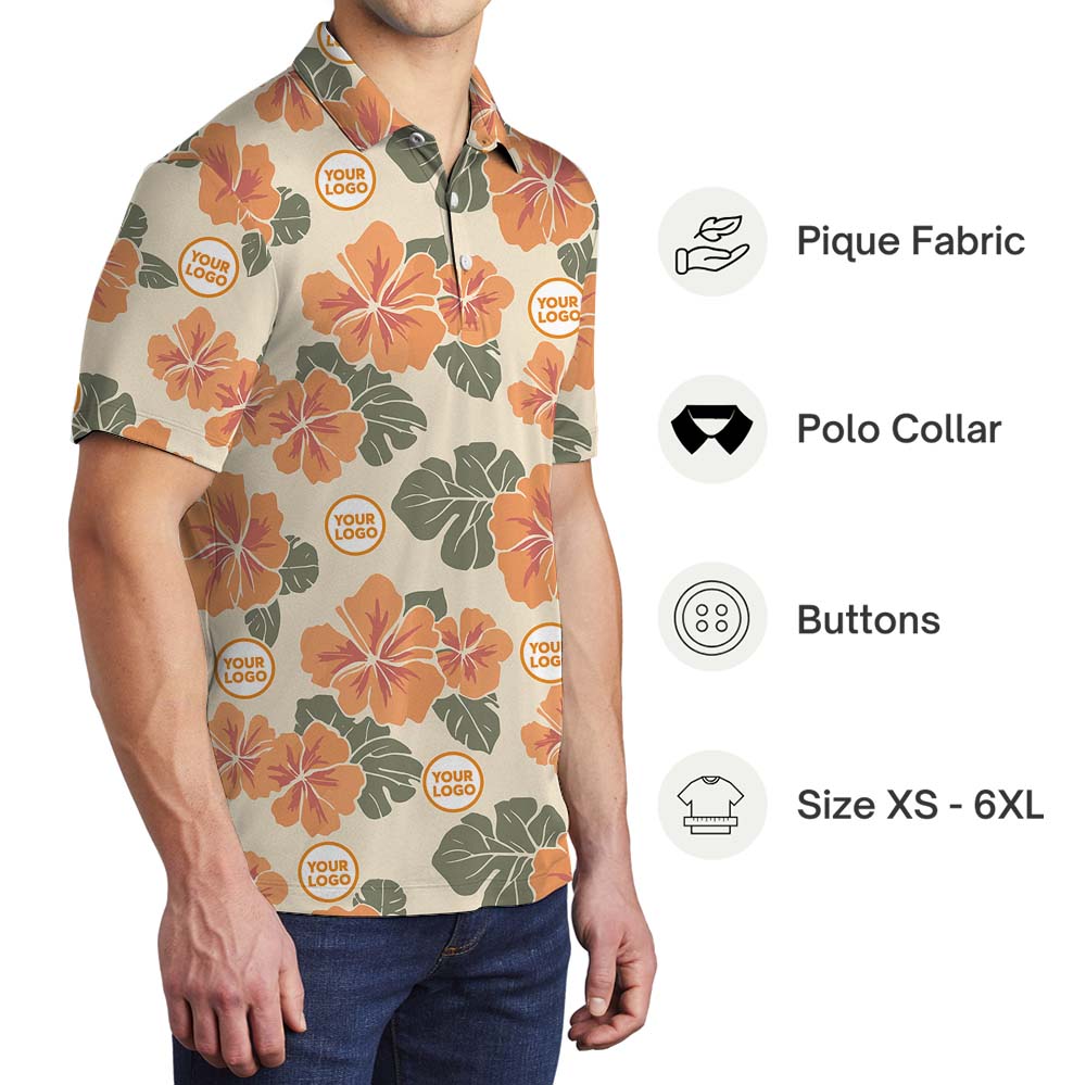 Personalized Logo Orange Polo Shirt For Group