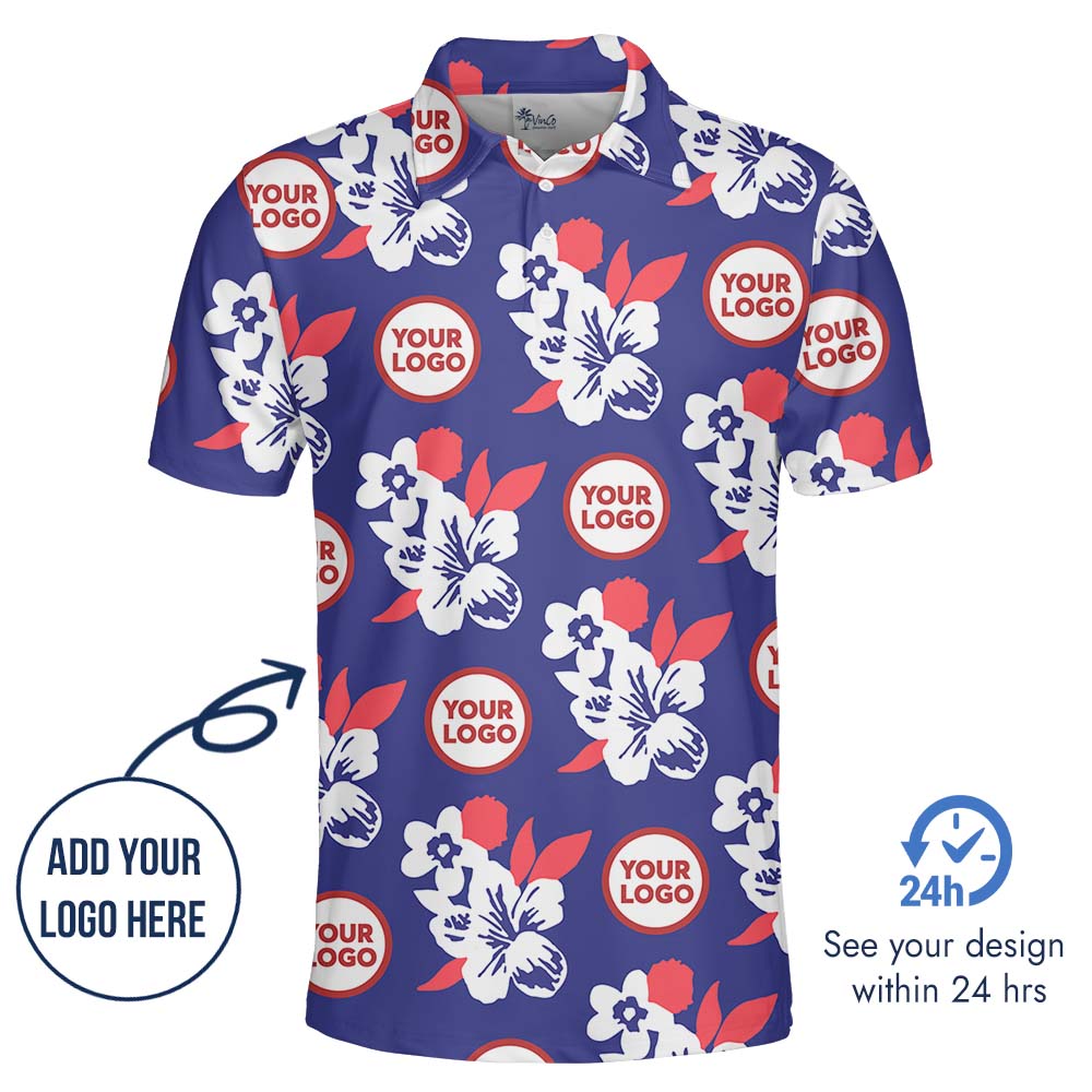 Personalized Photo Floral Polo Shirts With Preview