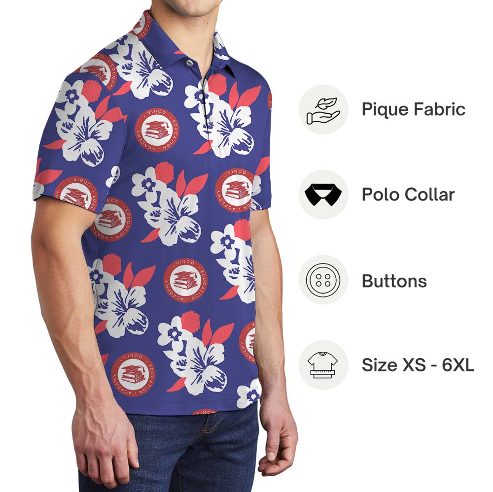 Personalized Photo Floral Polo Shirts With Preview