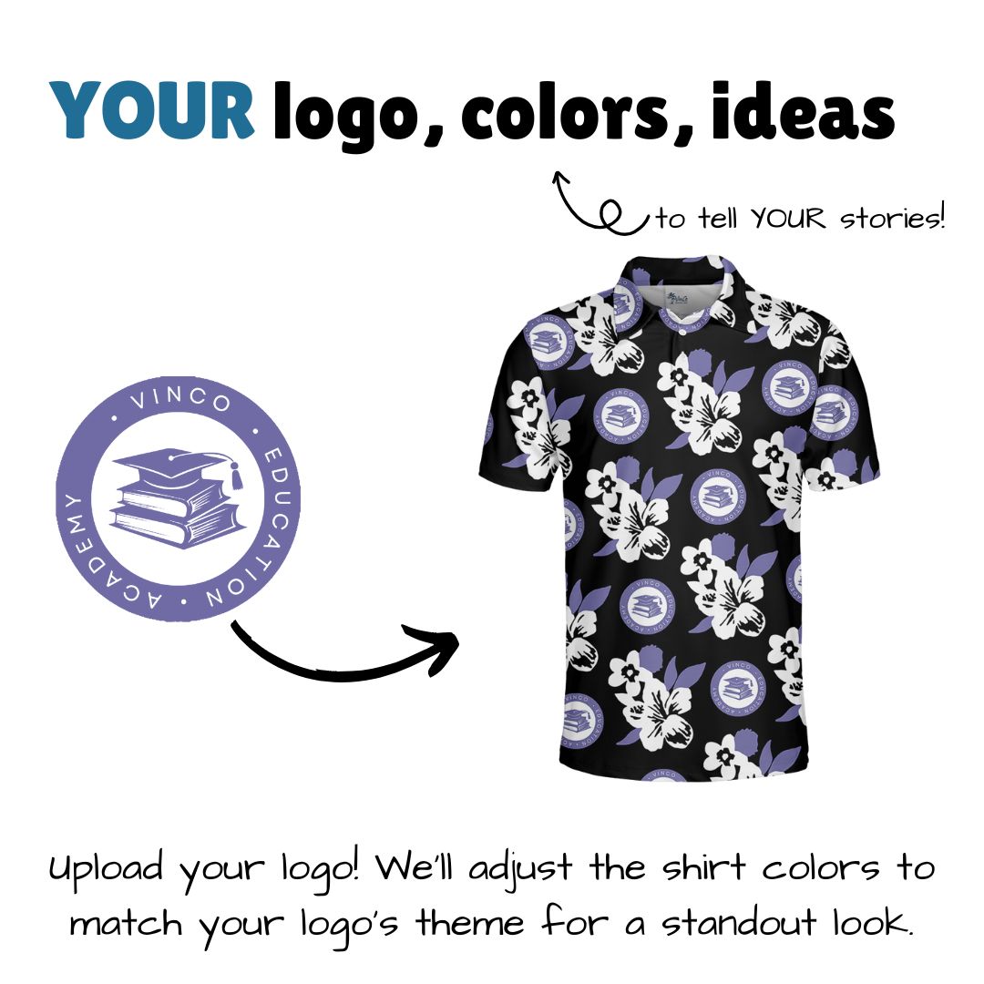 Custom Logo And Color Floral Polo Shirt For Branding