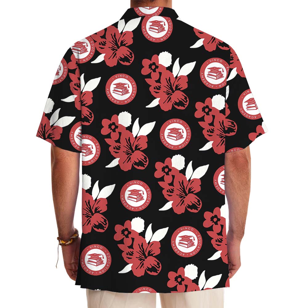 Custom Floral Hawaiian Shirt For Red Logo