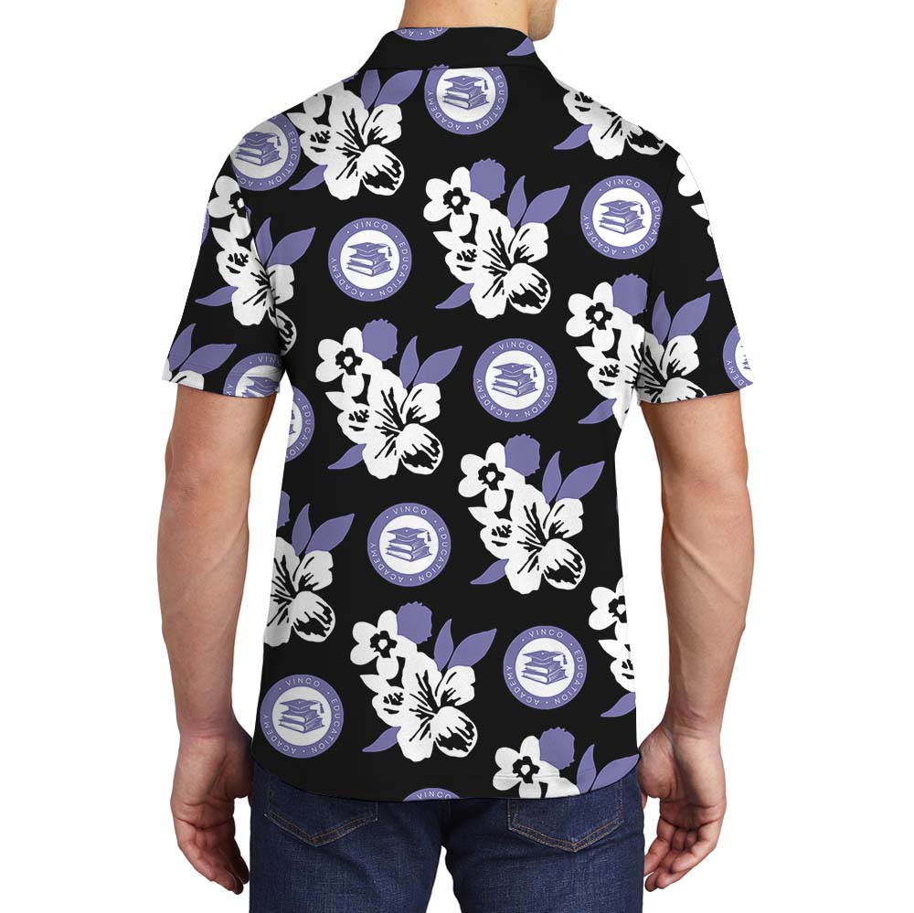 Custom Logo And Color Floral Polo Shirt For Brand Promotion
