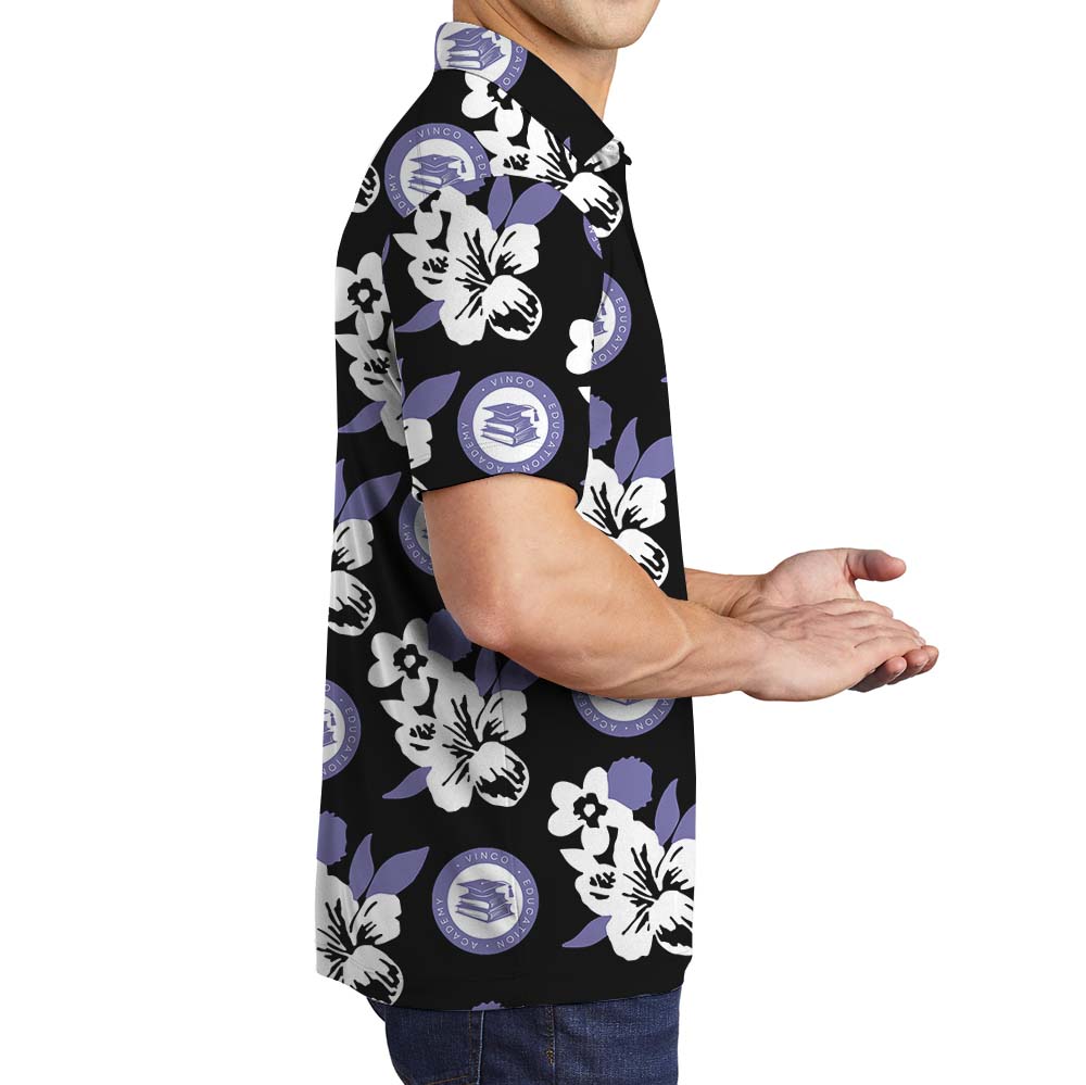 Custom Logo And Color Floral Polo Shirt For Brand Promotion