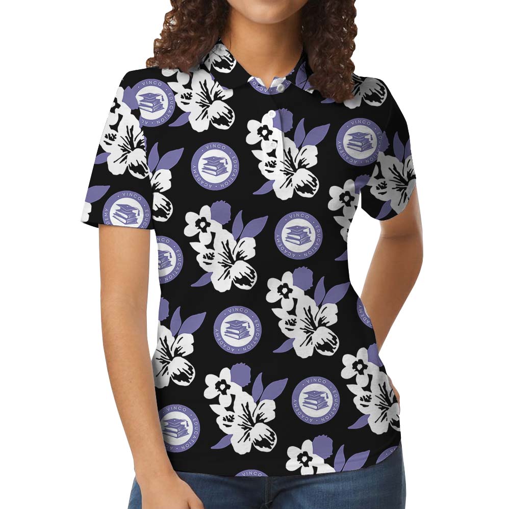 Custom Logo And Color Floral Polo Shirt For Brand Promotion