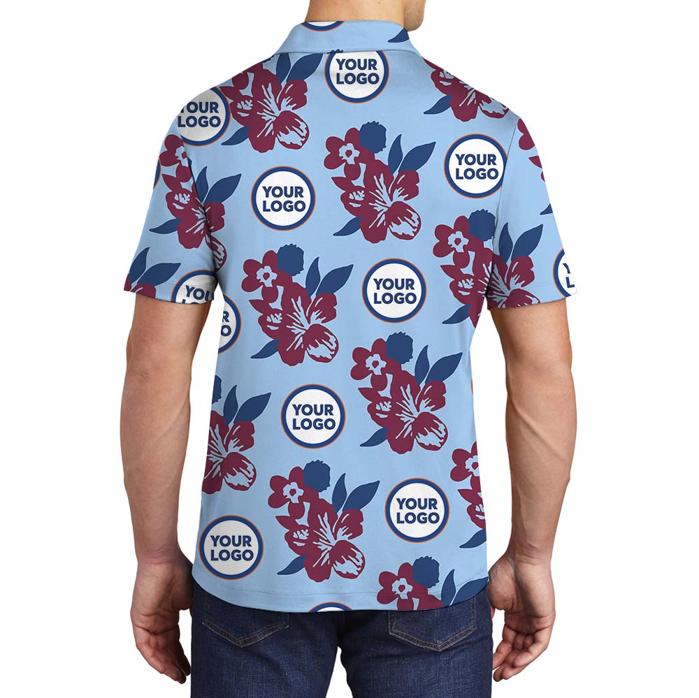 Custom Logo And Color Floral Polo Shirt For Branding