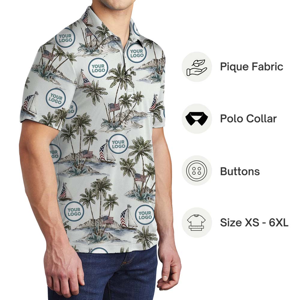 Custom Logo Island Vibe Polo Shirt With Preview