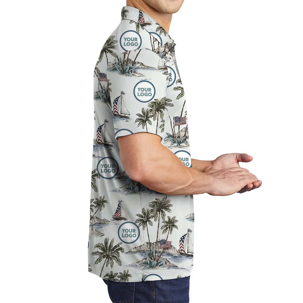 Custom Logo Island Vibe Polo Shirt With Preview