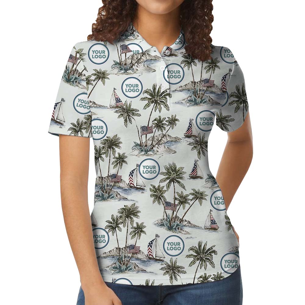 Custom Logo Island Vibe Polo Shirt With Preview