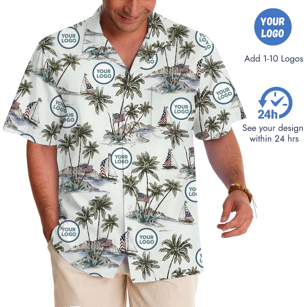 American Pride Island Vibe Hawaiian Shirt With Custom Logo