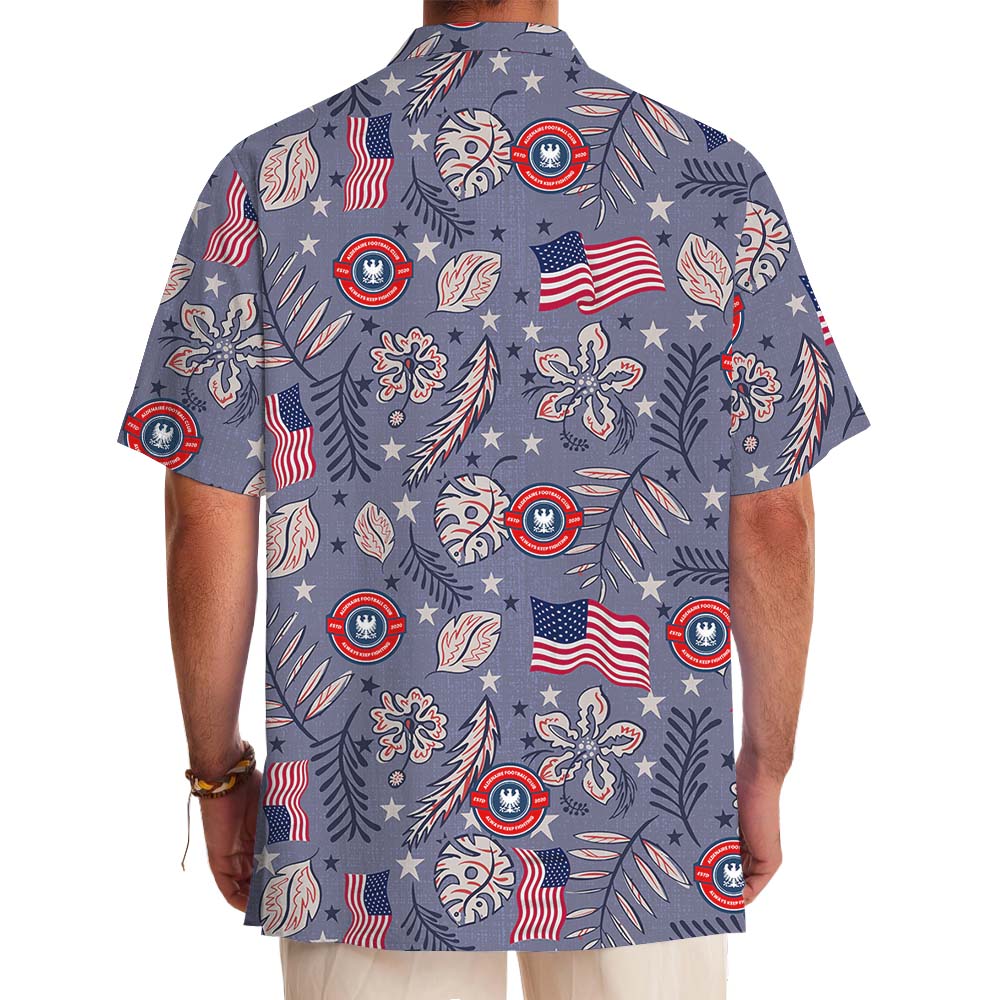 Patriotic Aloha Shirt With Your Custom Logo