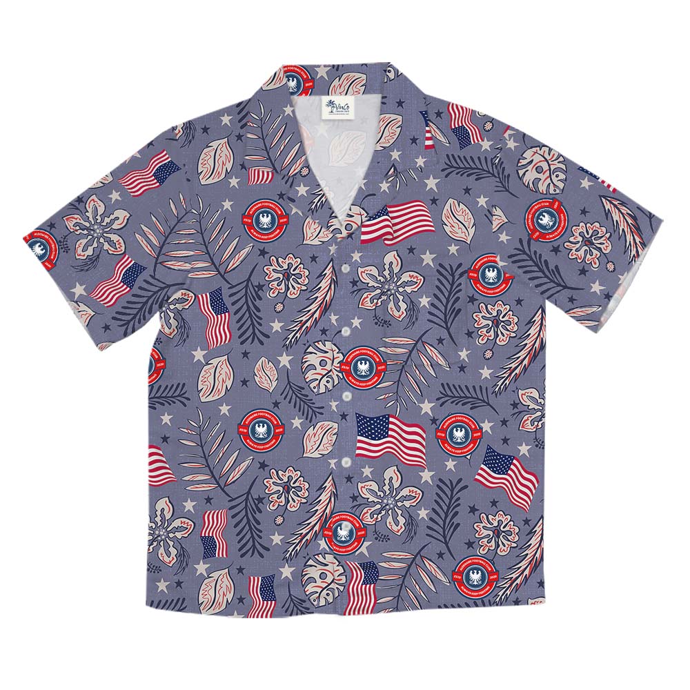 Patriotic Aloha Shirt With Your Custom Logo