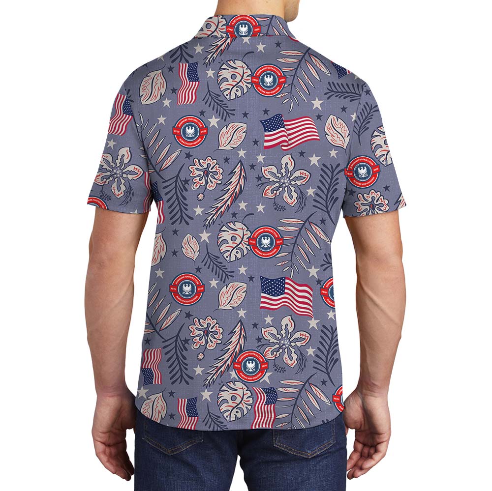 American Flag Tropical Polo Shirt With Your Own Logo