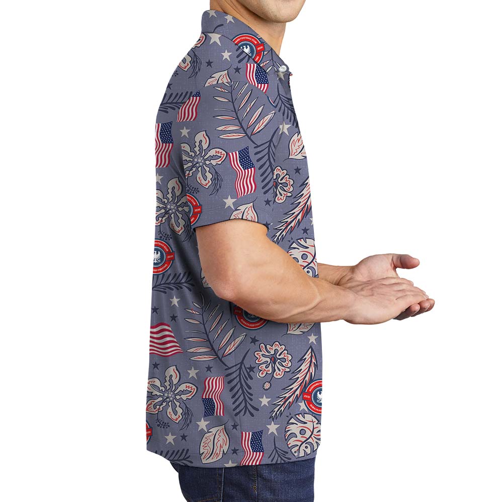 American Flag Tropical Polo Shirt With Your Own Logo