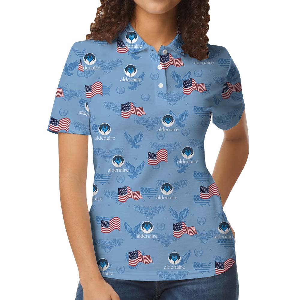 Independent Day Blue Polo Shirt With Custom Logo