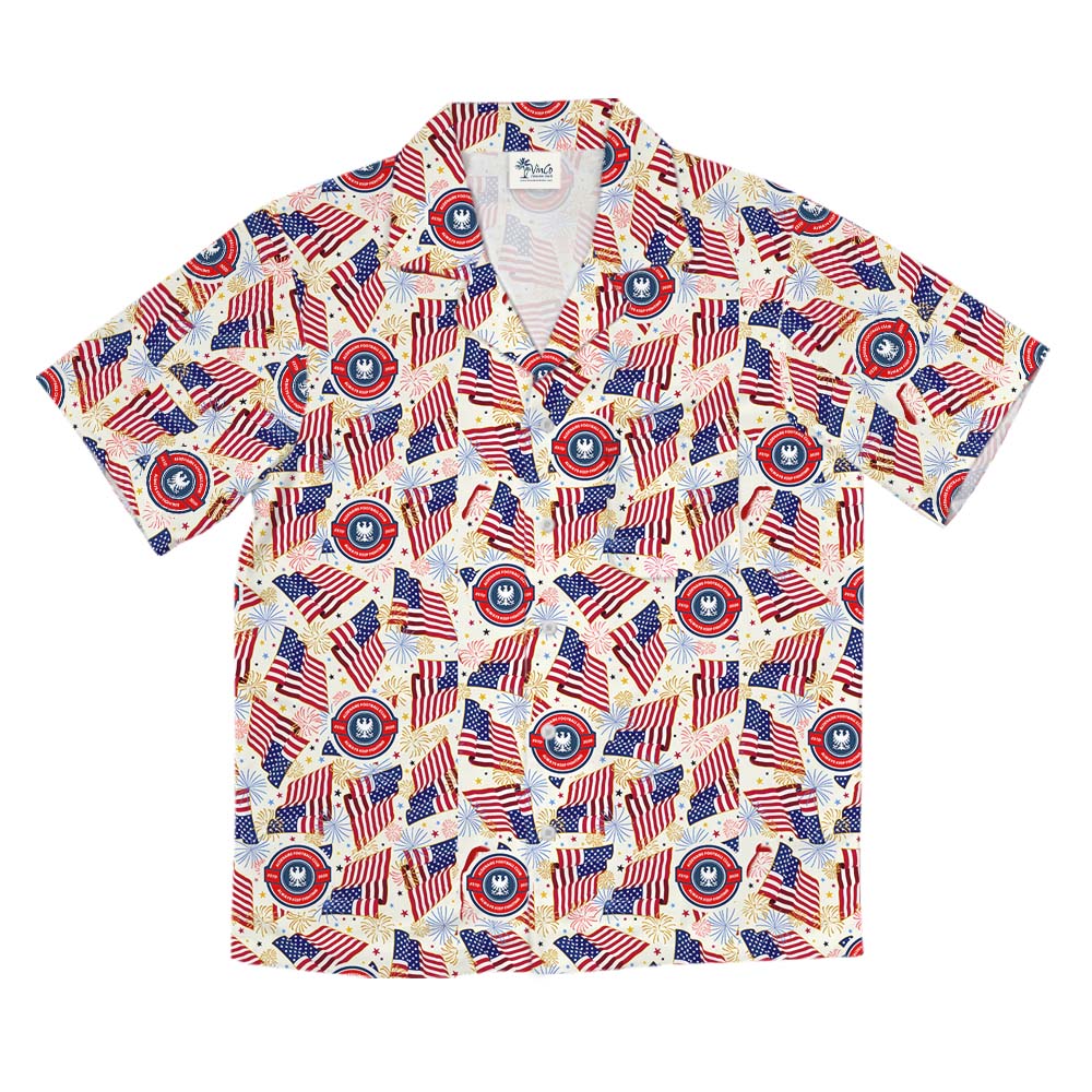 American Flag Firework Hawaiian Shirt With Custom Face