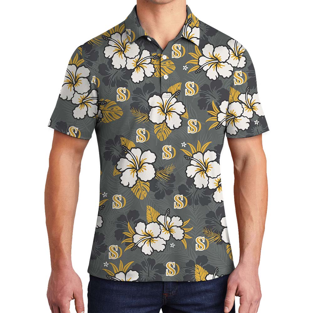 Personalized Logo Yellow Floral Polo Shirt - variant image 1