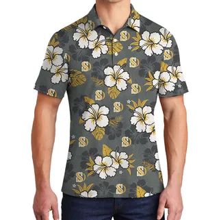 Personalized Logo Yellow Floral Polo Shirt