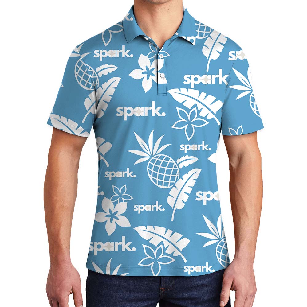 Customizable Aloha Blue Polo Uniform With Logo - variant image 1