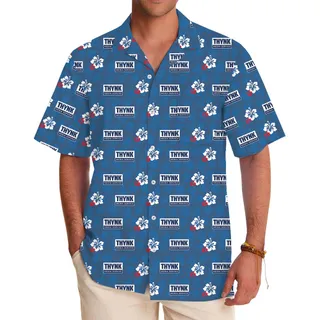 Blue Bloom Personalized Logo Hawaiian Shirt No Minimum
