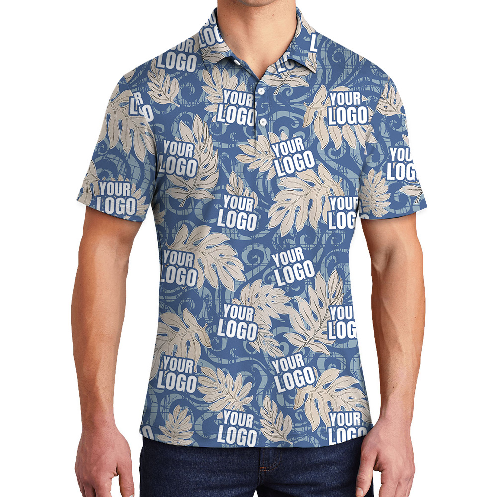 Vintage Blue Polo Shirt With Custom Logo - variant image 1