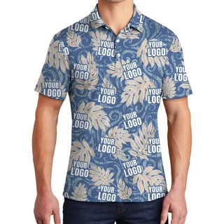 Vintage Blue Polo Shirt With Custom Logo