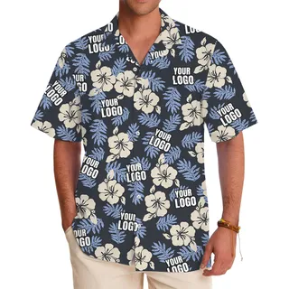 Bulk Custom Logo Vintage Floral Hawaiian Shirt