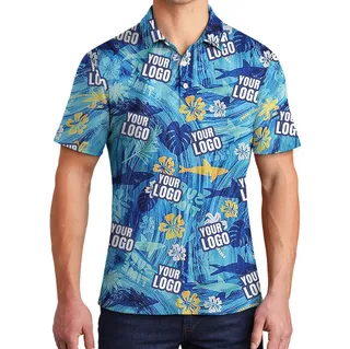 Blue Shark Polo Shirt With Custom Logo