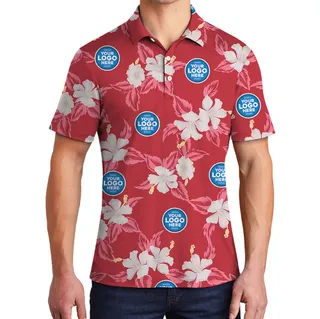 Bulk Custom Logo Floral Polo Shirt