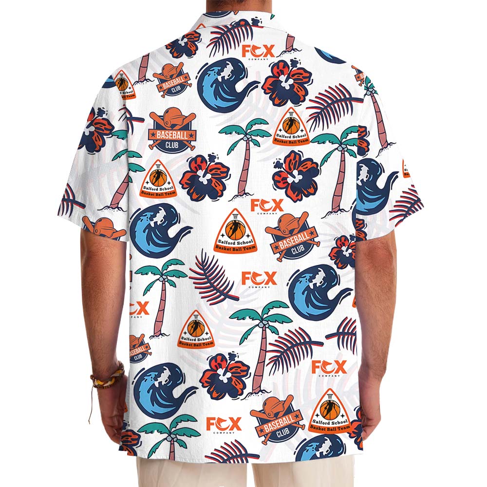 Beach Vibe Button Up Shirts With Multiple Logos On Them