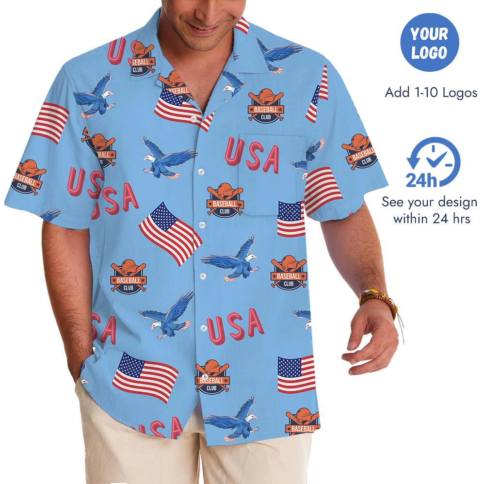 4th Of July Custom Logo Hawaiian Shirt