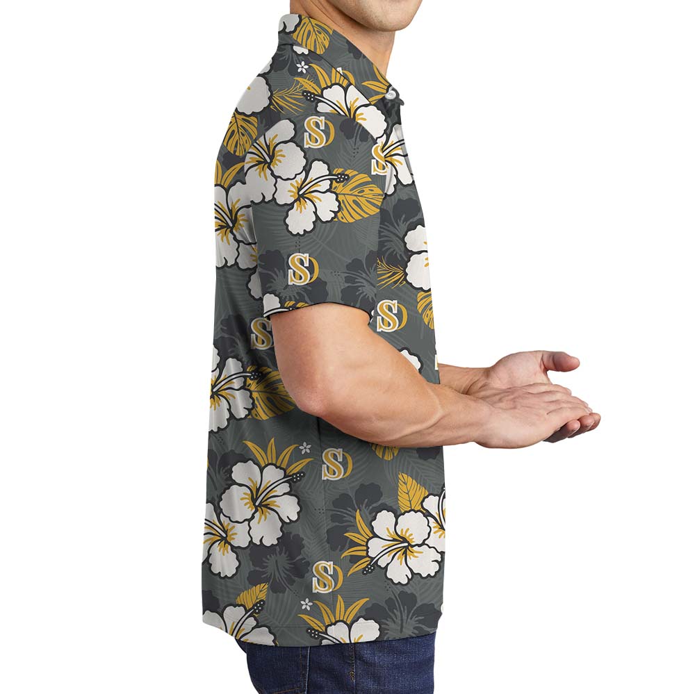 Personalized Logo Yellow Floral Polo Shirt