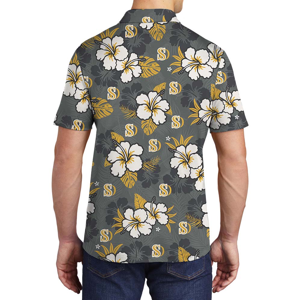Personalized Logo Yellow Floral Polo Shirt